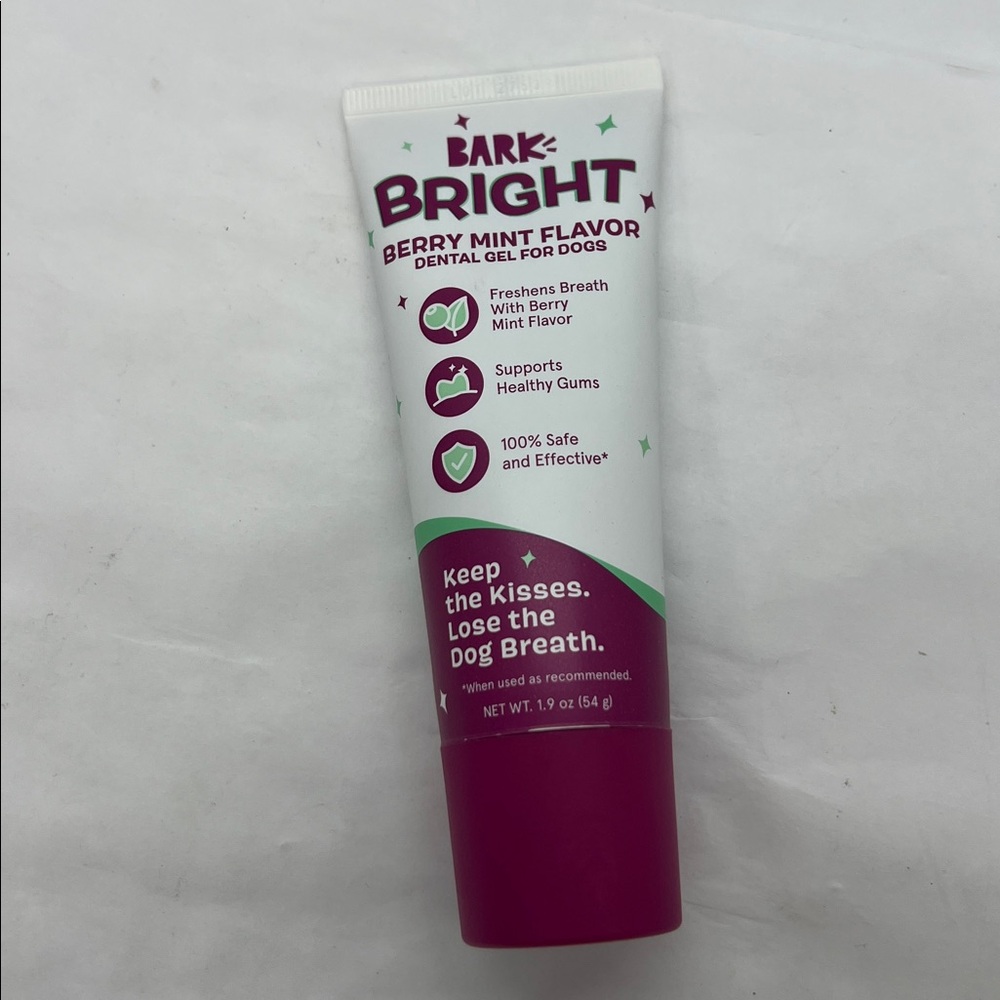 Bark Bright Dental Gel for Dogs Berry Mint Flavor Tube NWOT